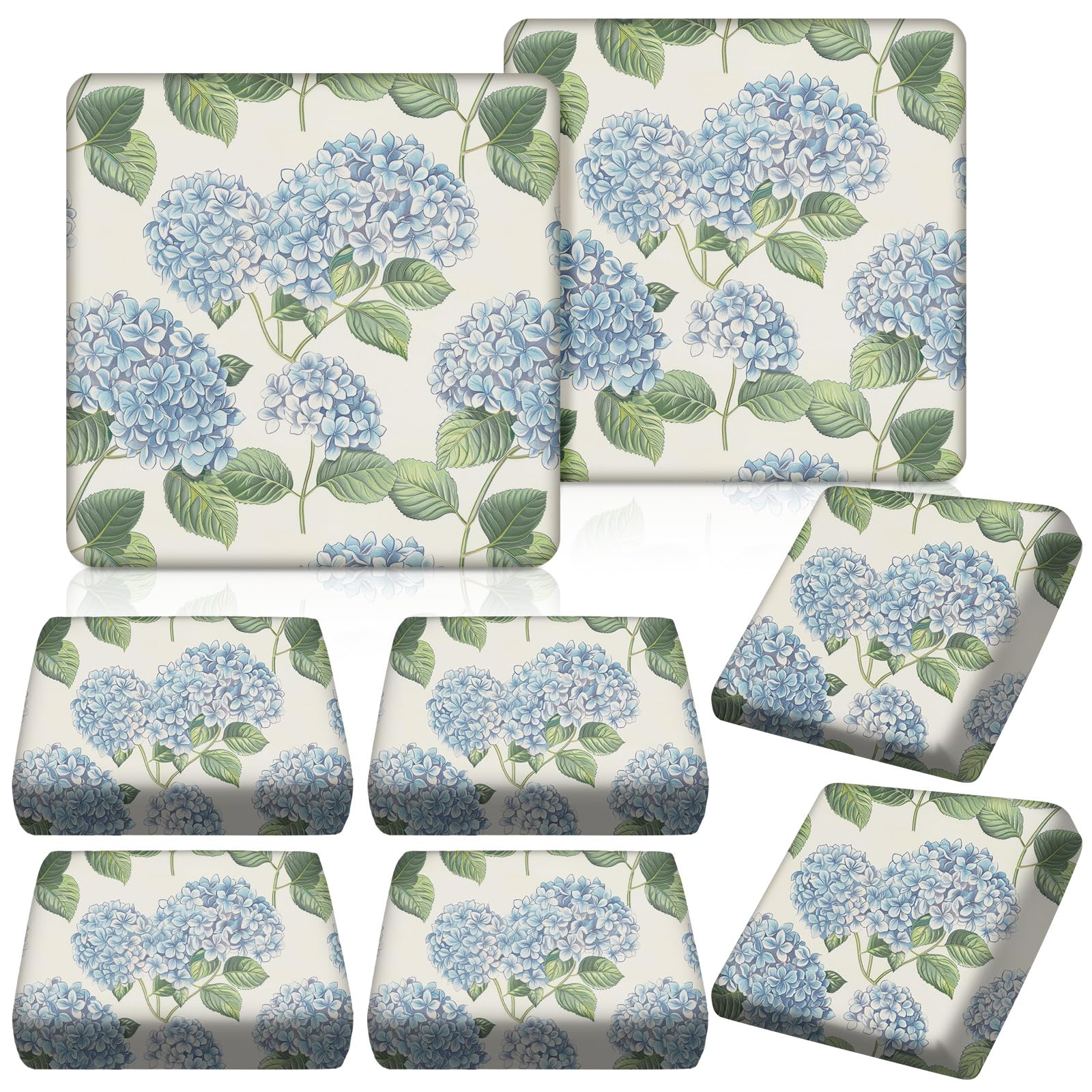 Hosuly 8 Pcs Spring Wildflower Sofa Cushion Cover for Patio Summer Floral Stretch Outdoor Sofa Seat Cushions Covers Tropical Flower Indoor Replacement Couch Slipcover Flexibility Chair Seat Cover