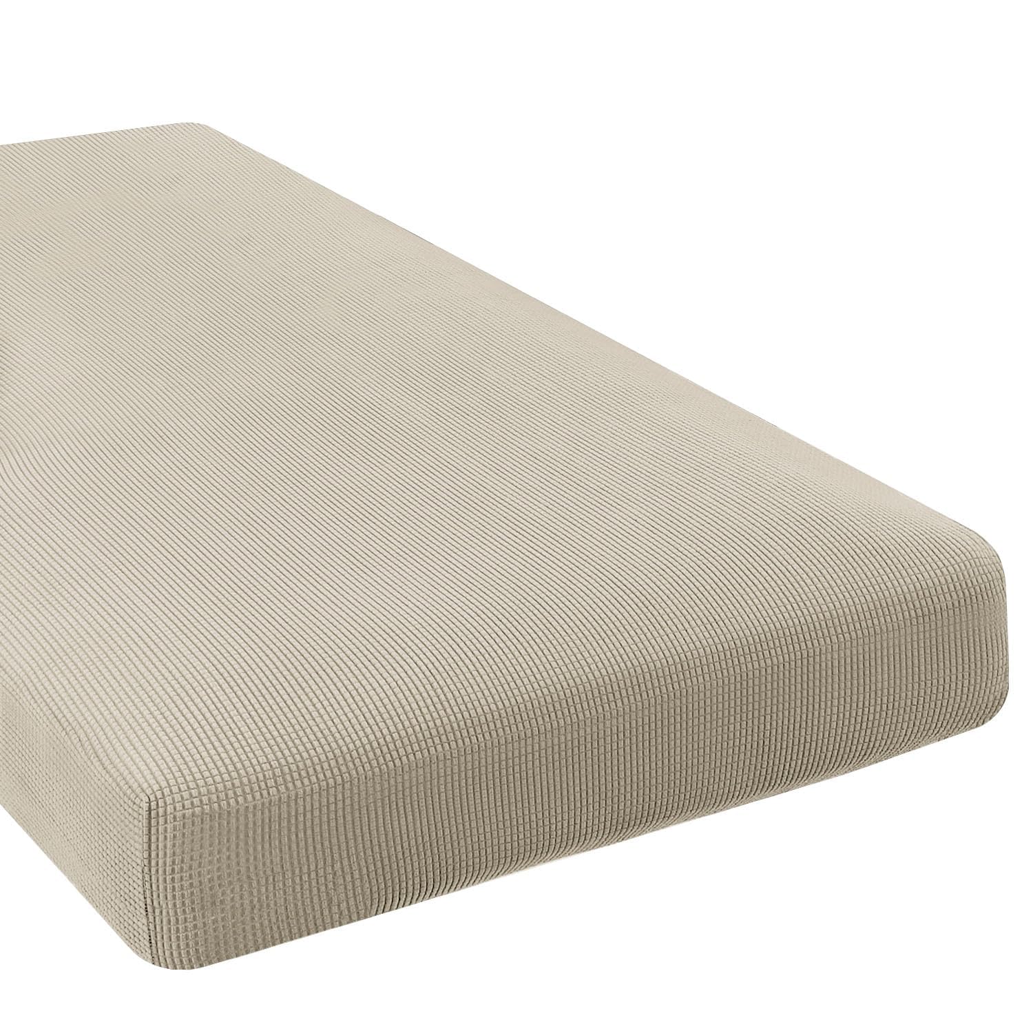 H.VERSAILTEX Super Stretch Individual Seat Cushion Covers, Thick Jacquard Textured Twill Fabric (3 Piece XL Sofa Cushion Covers, Grey)
