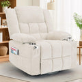 Korser 360° Swivel Rocker Recliner for Adults, Nursery Glider Recliner with Massage and Heating, Rocking Chair with Cup Holder, Manual Recliner Chair for Living Room, Bedroom (Fabric, Dark Gray)
