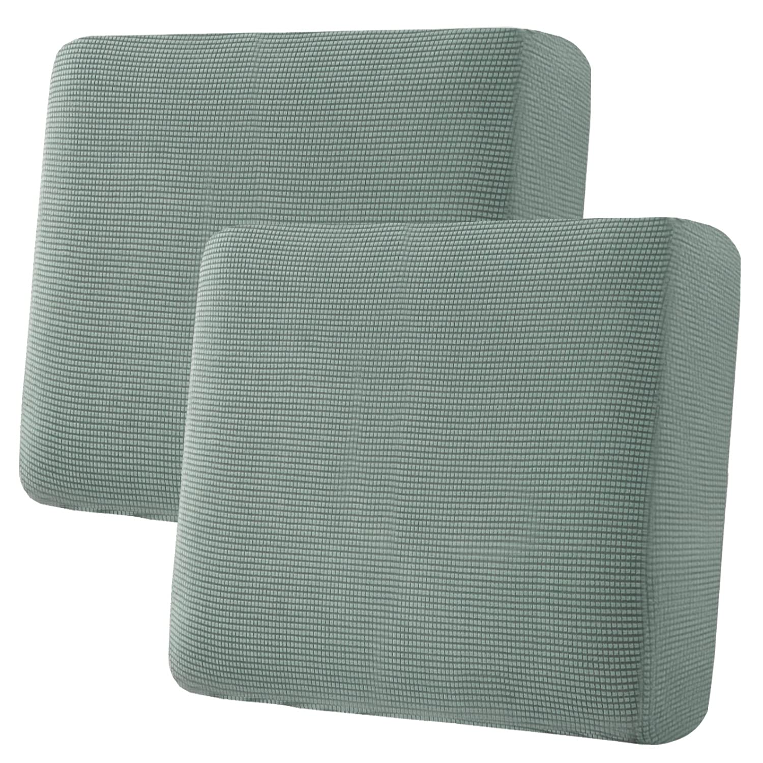 H.VERSAILTEX Super Stretch Individual Seat Cushion Covers, Thick Jacquard Textured Twill Fabric (3 Piece XL Sofa Cushion Covers, Grey)