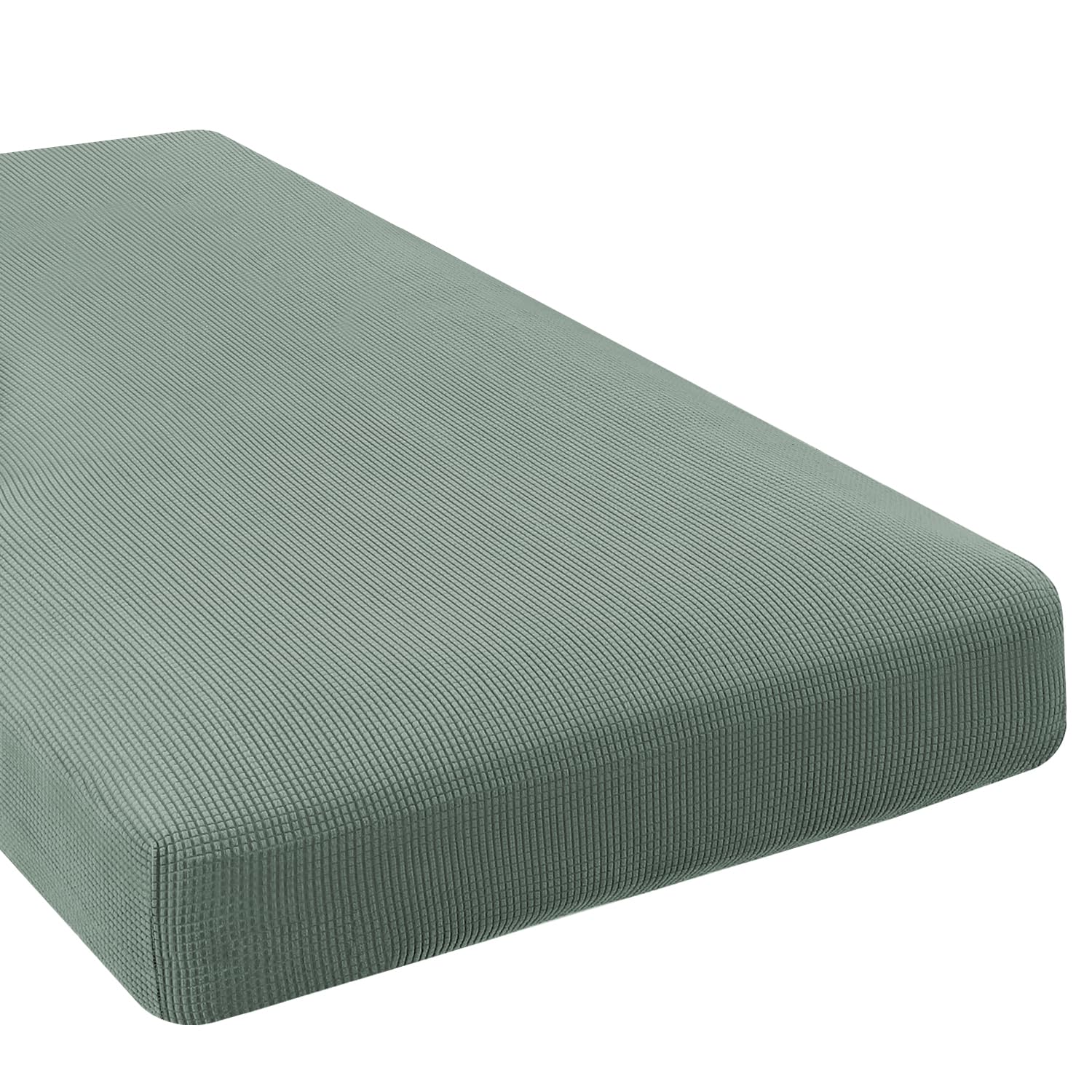H.VERSAILTEX Super Stretch Individual Seat Cushion Covers, Thick Jacquard Textured Twill Fabric (3 Piece XL Sofa Cushion Covers, Grey)