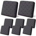 Geyoga 8 Pcs Patio Stretch Sofa Cushion Covers Outdoor Cushion Covers Replacement Waterproof Patio Furniture Couch Slipcovers Washable Chair Seat Soft Flexibility Protector, Rainbow Stripes Style