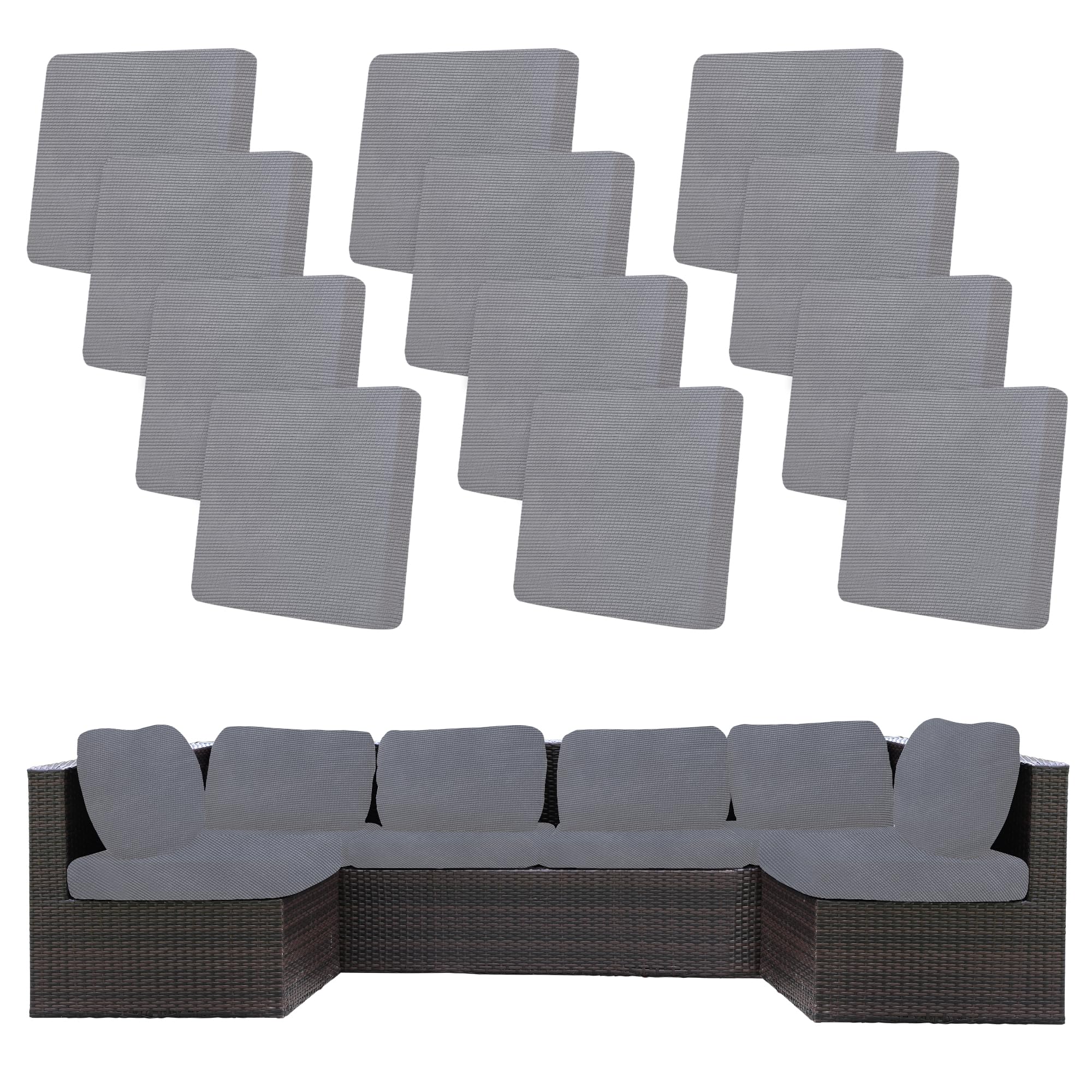 BIETYONE 8Pcs Stretch Patio Cushion Covers,Outdoor Couch Covers Replacement,Outdoor Couch & Sofa Slipcovers,for Patio Furniture Cushion Covers,Washable Reusable Furniture Protector (Vivid, Cover Only)