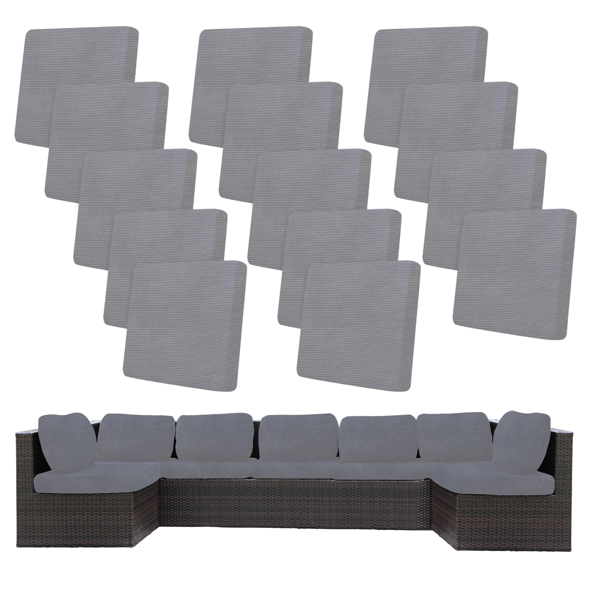 BIETYONE 8Pcs Stretch Patio Cushion Covers,Outdoor Couch Covers Replacement,Outdoor Couch & Sofa Slipcovers,for Patio Furniture Cushion Covers,Washable Reusable Furniture Protector (Vivid, Cover Only)