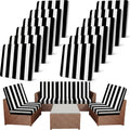 Newwiee 12 Pcs Patio Cushion Covers Outdoor Stretch Sofa Couch Cover Replacement Couch Slipcover Sofa Seat Chair Porch Patio Furniture Protector, Flexibility Washable(Colorful,Palm Leaf)