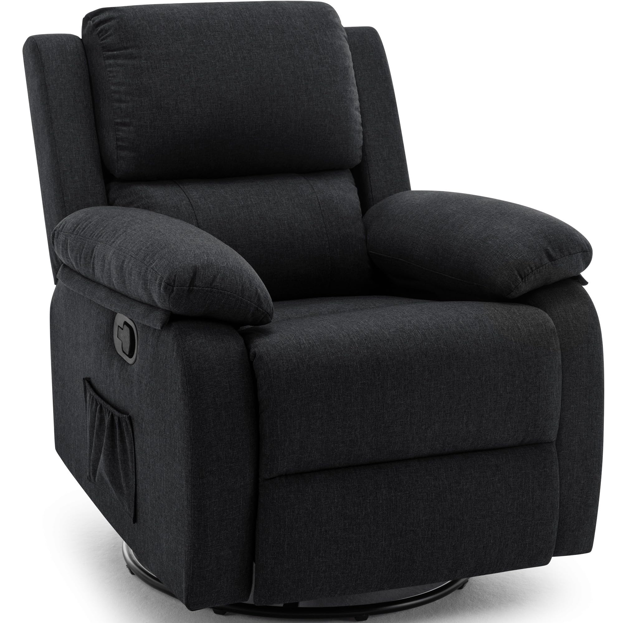 Korser Recliner Chair, 360 Swivel Rocker Chair for Adults, Small Rocking Recliner for Small Spaces, Upholstered Fabric Glider Recliner Nursery