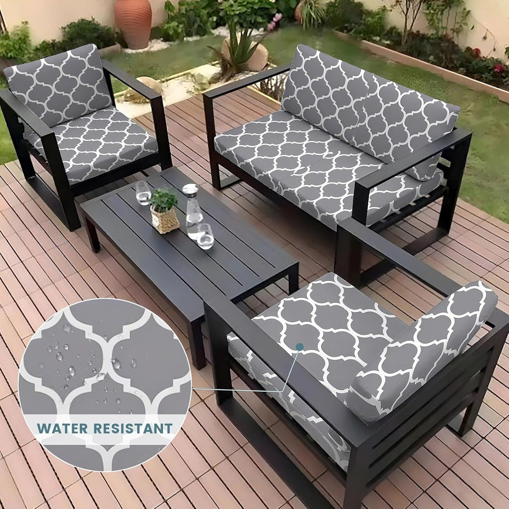 8Pcs Patio Cushion Covers, Stretch Outdoor Couch Cover, Replacement Cushions for Outdoor Furniture, Waterproof Removable, Suitable for Terrace, Garden(B:Spring Floral)