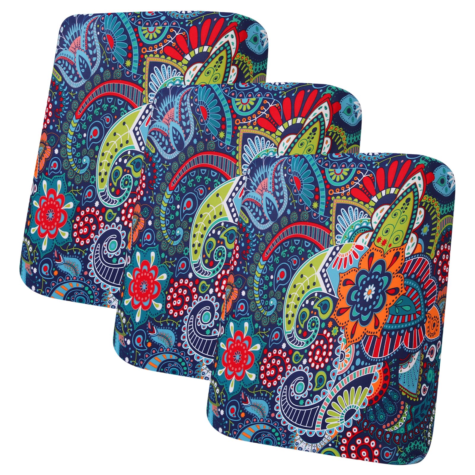 hyha Printed Couch Cushion Covers, Floral Sofa Covers Washable for 3 Cushion Couch, Stretch Pattern Outdoor Cushion Covers for Patio Furniture with Elastic Bottom(3 Packs, Paisley)