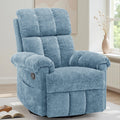 Korser Recliner Chair, Swivel Rocker Recliner Chair for Adults, Small Recliners for Small Spaces, Upholstered Manual Recliner with Side Pockets, Nursery Rocking Chair for Living Room, Chenille, Beige