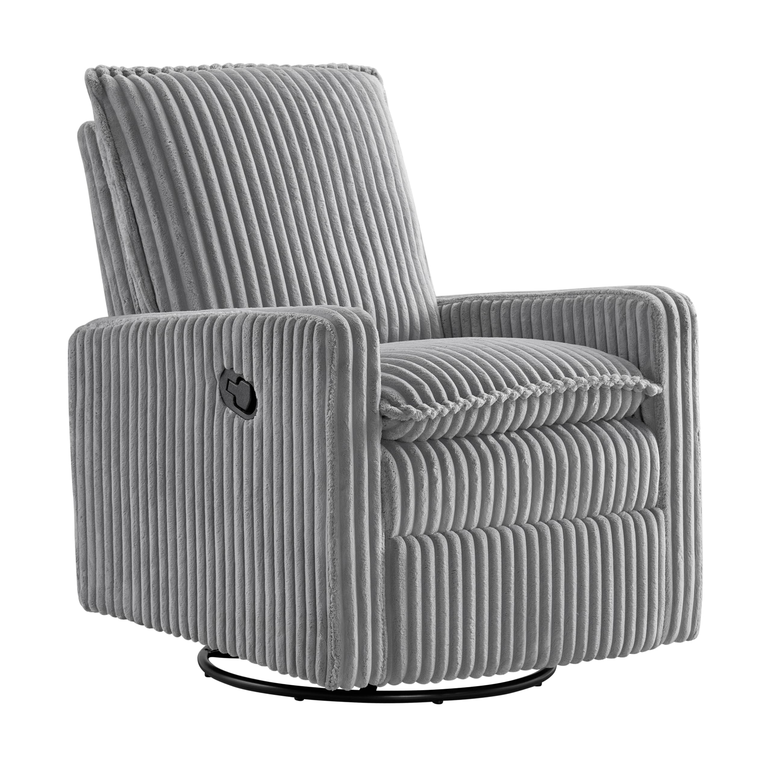 Oxford Baby Uptown Upholstered Glider Recliner Rocking Chair 360° Swivel for Nursery and Living Room - Boucle White