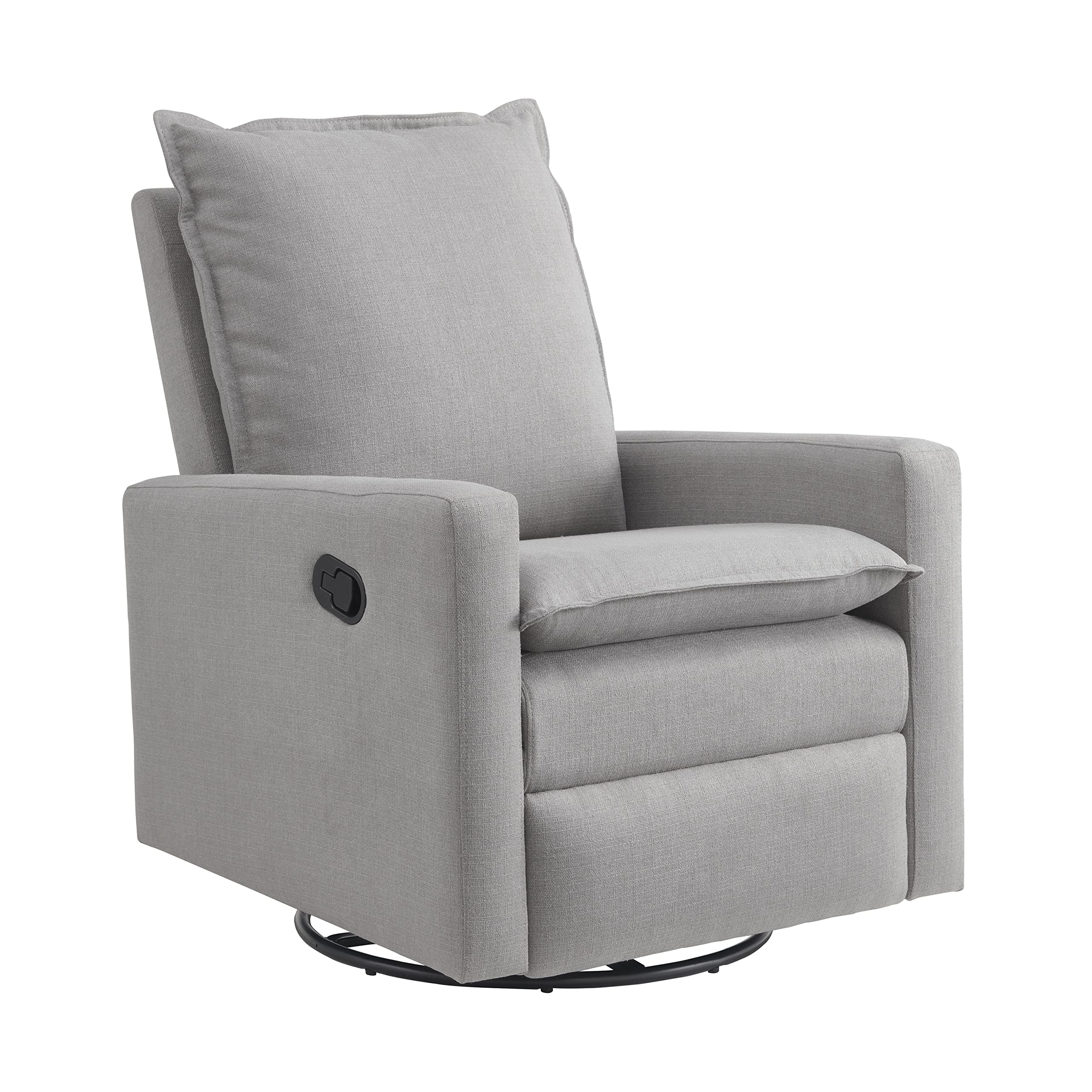 Oxford Baby Uptown Upholstered Glider Recliner Rocking Chair 360° Swivel for Nursery and Living Room - Boucle White