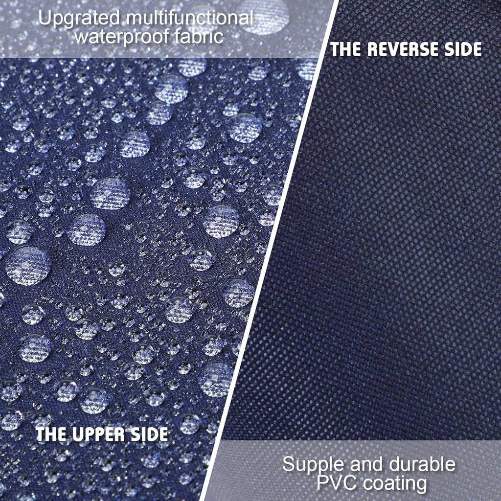 Mindsoft 2 Sets Waterproof Couch Cushion Slipcovers Backrest Outdoor Stretch Cushion Covers with Zipper (24 x 21.3, 24 x 24 x 4.7 Inch,Dark Blue)