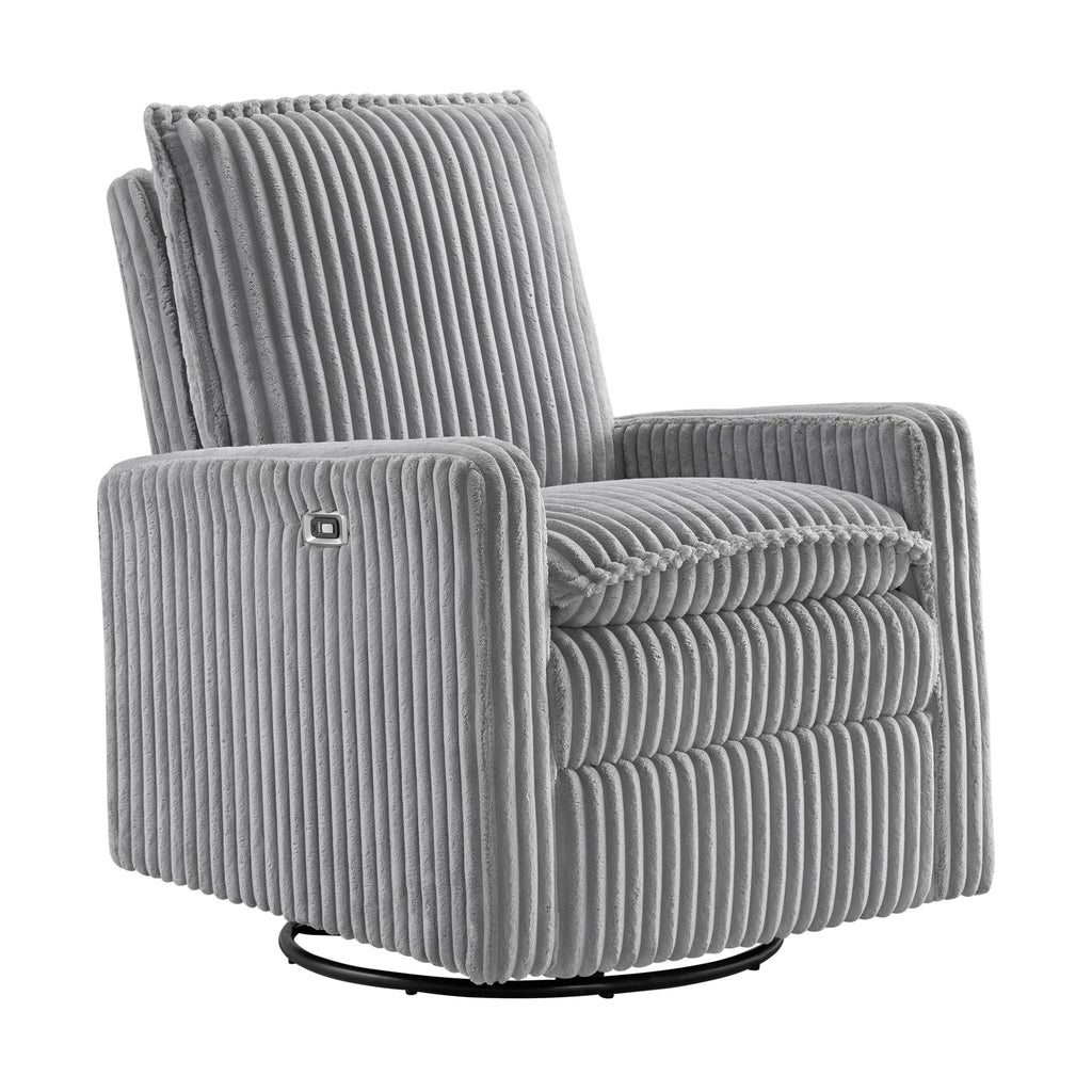 Oxford Baby Uptown Upholstered Glider Recliner Rocking Chair 360° Swivel for Nursery and Living Room - Boucle White
