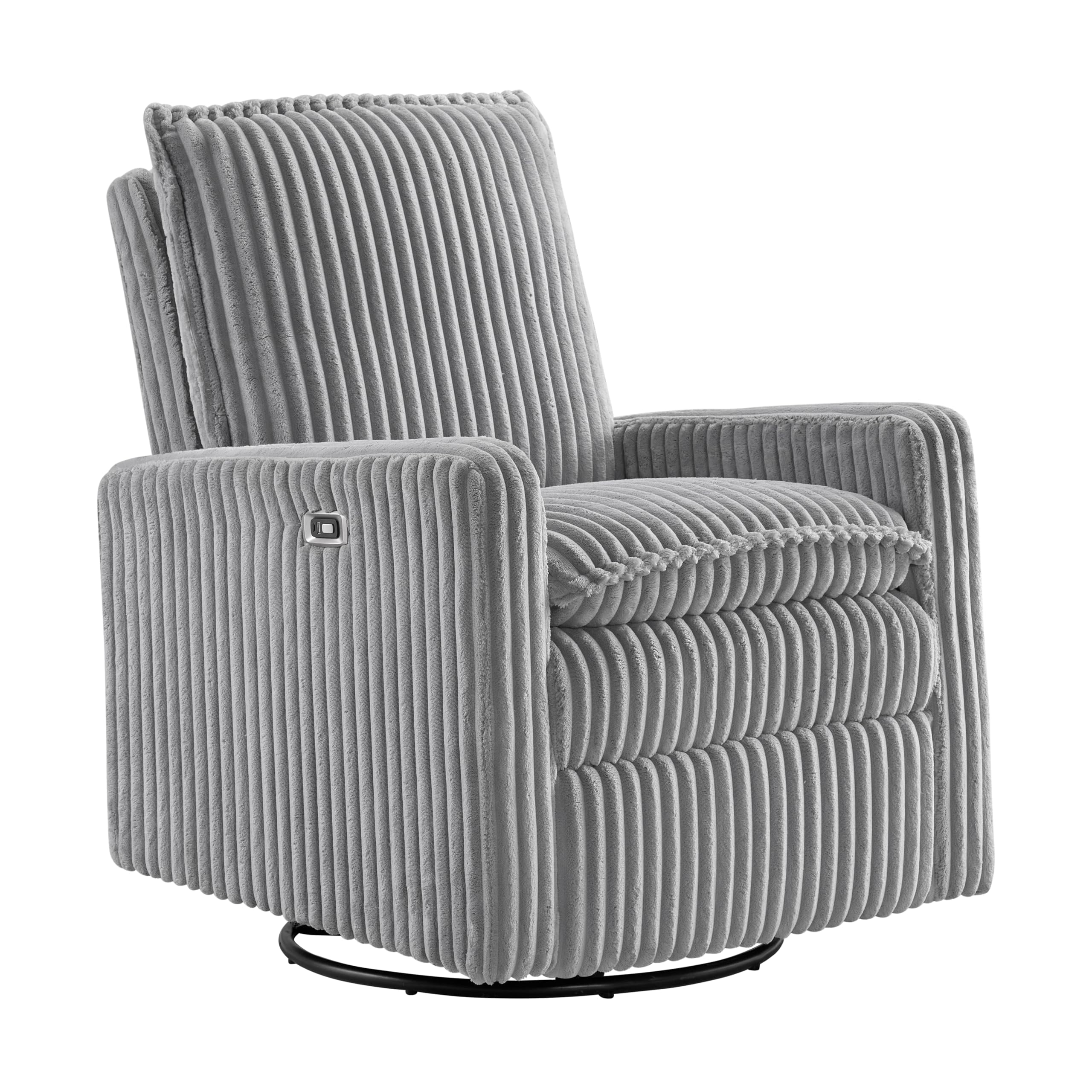 Oxford Baby Uptown Upholstered Glider Recliner Rocking Chair 360° Swivel for Nursery and Living Room - Boucle White