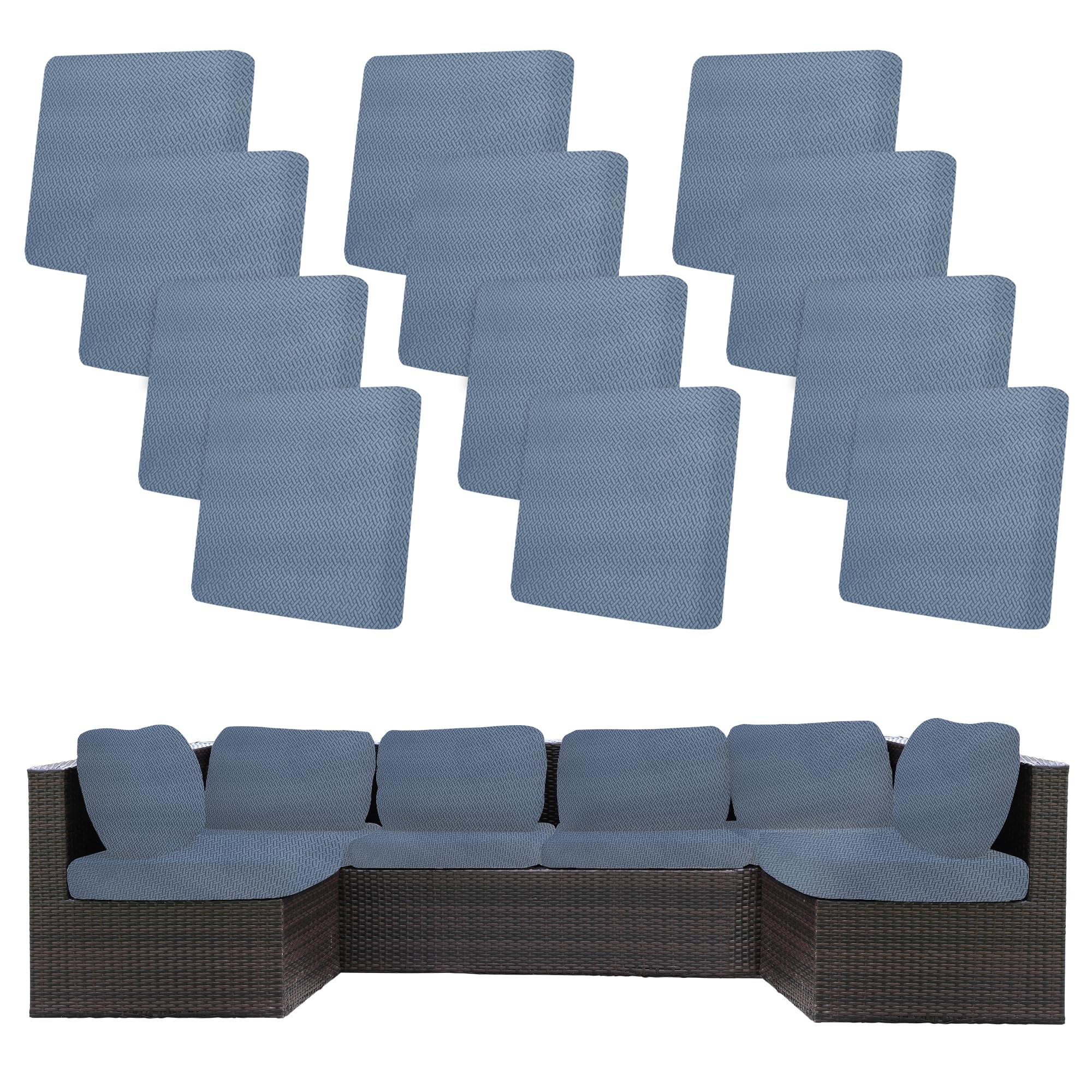 BIETYONE 8Pcs Stretch Patio Cushion Covers,Outdoor Couch Covers Replacement,Outdoor Couch & Sofa Slipcovers,for Patio Furniture Cushion Covers,Washable Reusable Furniture Protector (Vivid, Cover Only)