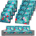 Spiareal 8 Pcs Waterproof Patio Stretch Sofa Cushion Cover, Outdoor Cushion Cover Replacement Include 4 Backrests and 4 Cushions, Sofa Seat Covers Furniture Protector(Coral)