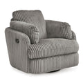 Signature Design by Ashley Tie-Breaker Swivel Glider Recliner, 2 Bolster Pillows, Hidden Storage, Fabric Upholstery, 41.38" W x 40.25" D x 39.75" H, Light Gray