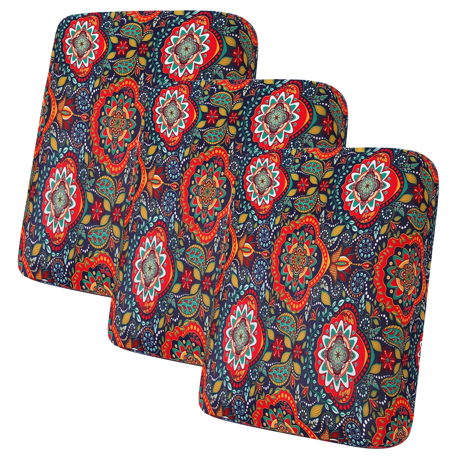hyha Printed Couch Cushion Covers, Floral Sofa Covers Washable for 3 Cushion Couch, Stretch Pattern Outdoor Cushion Covers for Patio Furniture with Elastic Bottom(3 Packs, Paisley)