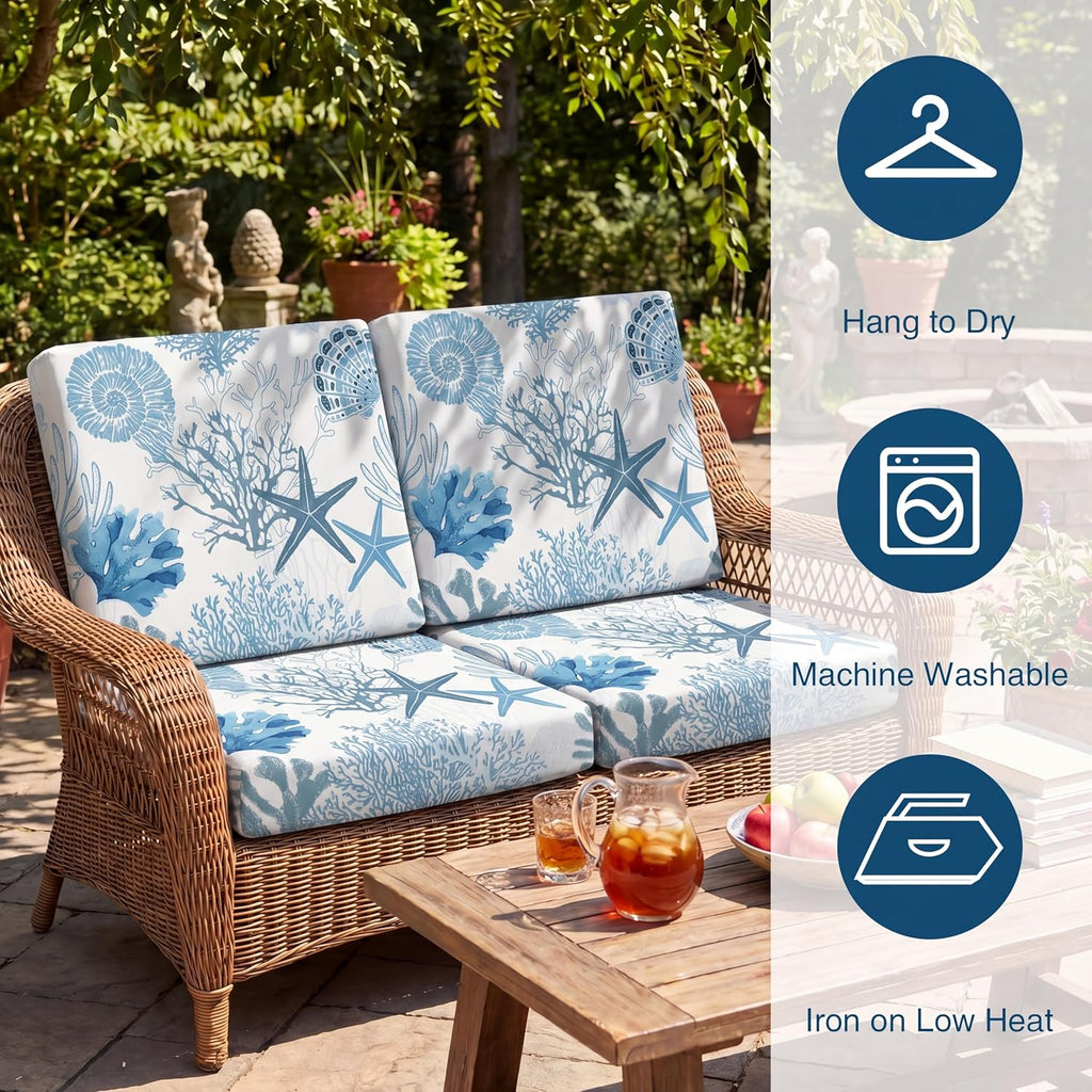 Spiareal 8 Pcs Waterproof Patio Stretch Sofa Cushion Cover, Outdoor Cushion Cover Replacement Include 4 Backrests and 4 Cushions, Sofa Seat Covers Furniture Protector(Coral)